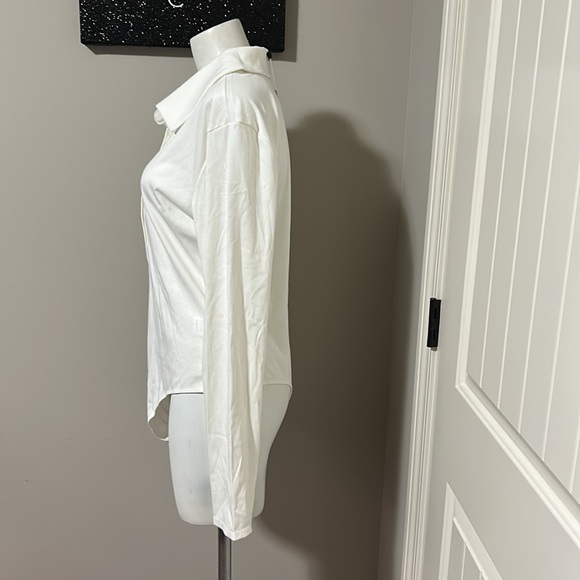 LOVERS and FRIENDS White Flora Bodysuit Long Sleeve Ribbed Button Front Sz XL - Picture 8 of 16